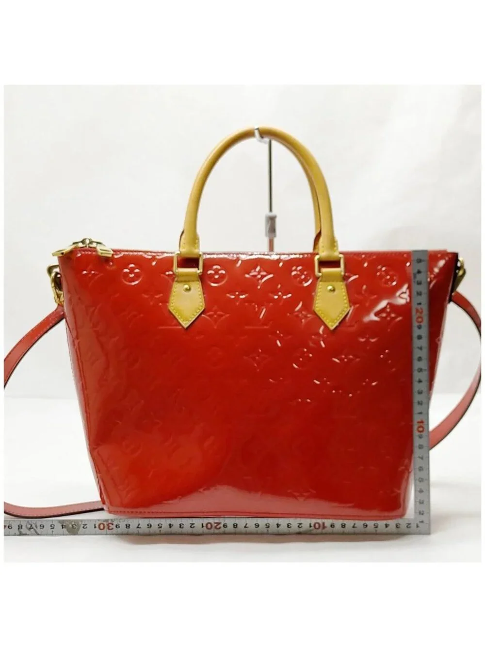 Authentic Louis Vuitton Montebello MM Vernis Rouge Handbag Shoulder Bag